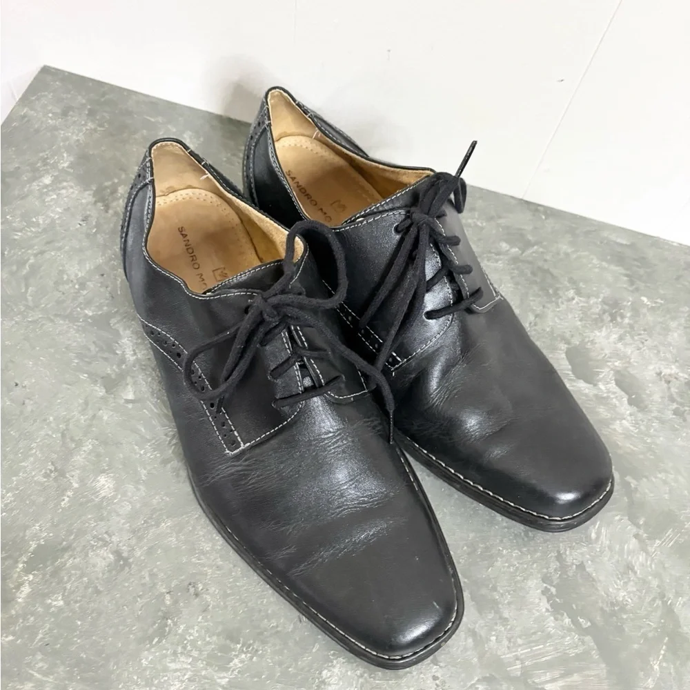SANDRO MOSCOLONI Men's Leather Dress Shoes Black Size 9.5 D